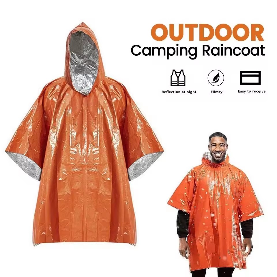 Camping Rain Poncho - 1Pz/2Pz Poncho Impermeabile di Emergenza con