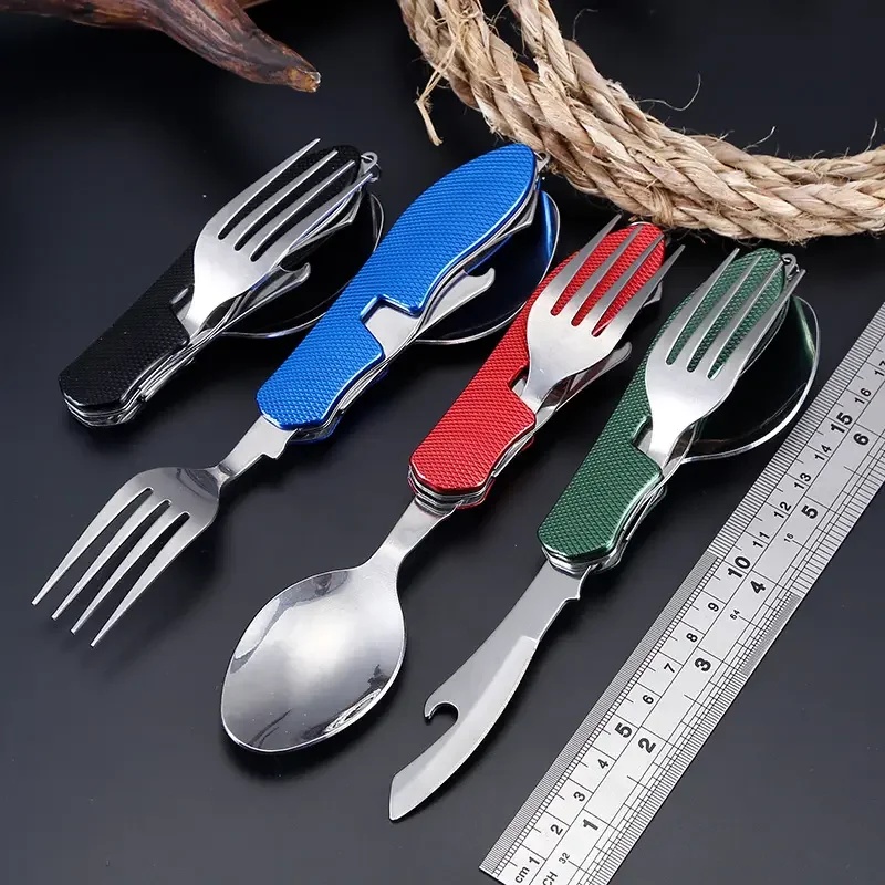 Set di posate pieghevoli in ac - Outdoor Camping Dining Set recensione e prezzo