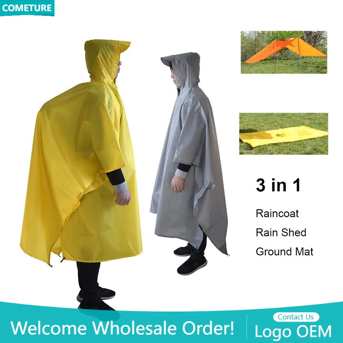Impermeabile 3 in 1 Poncho da  - Camping Rain Poncho recensione e prezzo